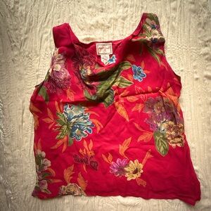 Vintage April Cornell Red Floral Tank Top
